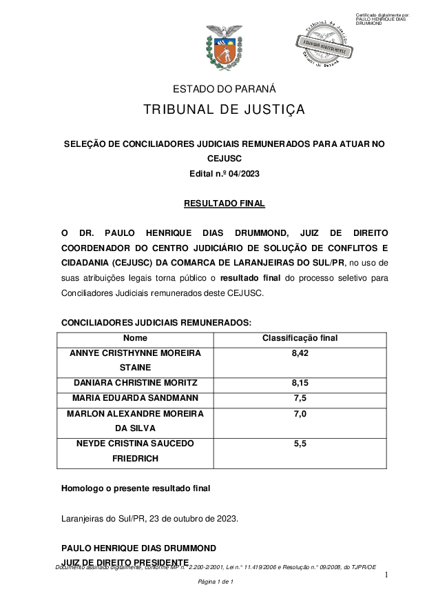 Disponibilizado em 24/10/2023